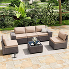 ALAULM 6 Pieces Patio Furniture Set, Oversized Seat/Armrest and High Back - Image 2