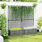Outsunny Wood Planter with Trellis, Raised Garden Bed - Image 2