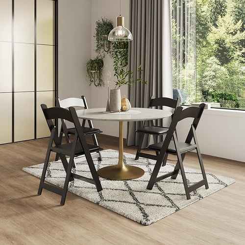 500 Black Resin Stackable Folding Chair - Image 2