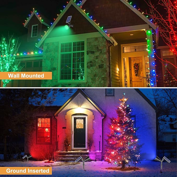 RGB Halloween Solar Spot Lights Outdoor, 36 LEDs Solar Lights Outdoor Color - Image 4