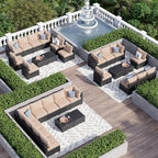 Aoxun 10 Piece Patio Furniture Set Wicker Rattan Patio Sectional Sofa Set - Image 5