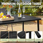 Yaheetech Outdoor Dining Table for 6 Person, Rectangular Slatted Metal Patio - Image 5