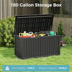 Outdoor Storage Box, Resin Deck Boxes Indoor and outdoor, Waterproof Storage - Image 2
