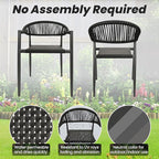 8 Pcs Stackable Patio Dining Chairs, Aluminum Rattan Outdoor Dining Chair - Image 6