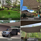 SUNLAX Sun Shade Sail 8' x 12' Brown Rectangle Canopy Sail Shade Cover UV Block - Image 8