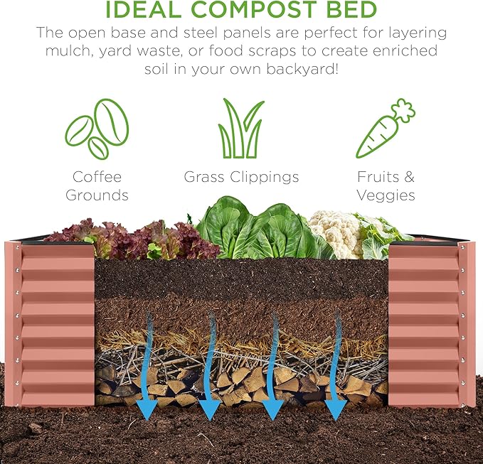 Best Choice Products 8x4x2ft Outdoor Metal Raised Garden Bed, Deep Root Planter - Image 4