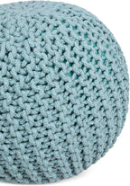 BIRDROCK HOME Round Pouf Ottoman | Cotton Braided Round Foot Stool | Bedroom - Image 8