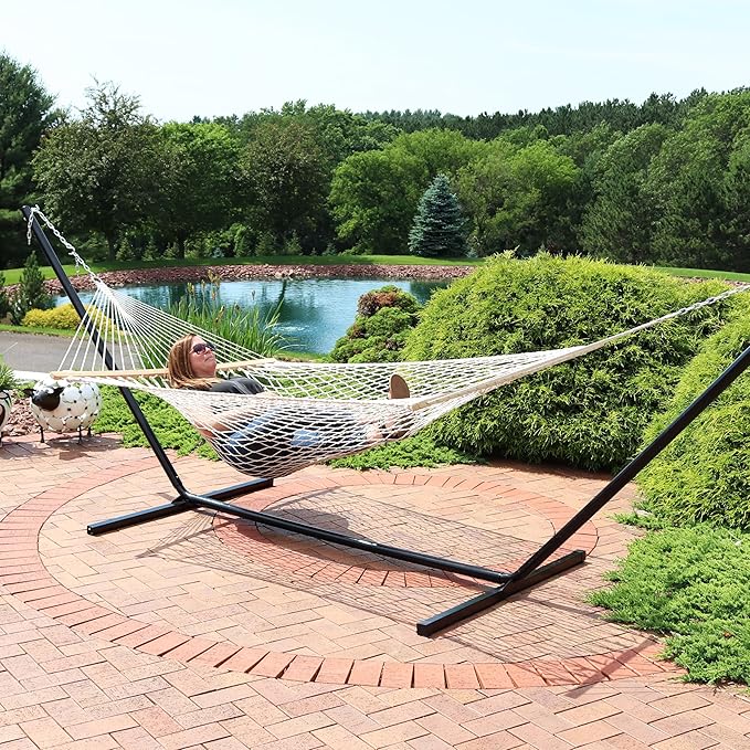 Sunnydaze Cotton Rope Hammock for Outside - Image 8