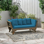 Christopher Knight Home Gary Patio Convertible Couch, Wooden Outdoor Daybed - Image 8