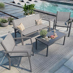 Shintenchi 4 Pieces Patio Furniture Set All Weather Textile Fabric Outdoor by Shintenchi