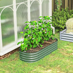 Outsunny 5' x 2' x 1' Galvanized Raised Garden Bed Kit, Outdoor Metal Elevated - Image 8