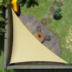 Amgo Custom Size 15' x 20' x 25' Beige Right Triangle Sun Shade Sail UPF50+ by Amgo