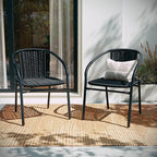 Flash Furniture Lila Modern Rattan Indoor/Outdoor Stackable Dining Chairs - Image 8