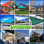 ShadeMart 8' x 8' x 8' Beige Triangle Sun Shade Sail UPF50 Canopy Fabric Cloth - Image 3