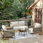 East Oak 4-Piece Patio Furniture Set | Life Chatter Outdoor Furniture | Coffee by EASTOAK