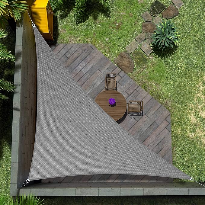Amgo Custom Size 10' x 18' x 20.6' Gray Right Triangle Sun Shade Sail UPF50+ by Amgo
