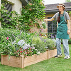 Yaheetech 8×2ft Wooden Horticulture Raised Garden Bed Divisible Elevated - Image 3