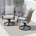Grand patio 2-Piece Outdoor Dining Chair Set, 2 Leather-Look Wicker 360-Degree by GrandPatio