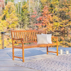 JONATHAN Y BNH101A Laurel 59.1" 3-Seat Slat-Back 600-Lbs Support Acacia Wood - Image 2
