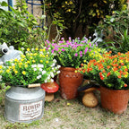 20 Bundles Artificial Flowers Outdoor Fake Plants, UV Resistant No Fade Faux - Image 2