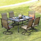 NUU GARDEN 7 Piece Outdoor Dining Set, 6 Swivel Patio Chairs and 1 Dining Table - Image 2
