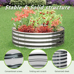 2PCS 4x4x1FT Galvanized Raised Garden Bed Kit, Vegetable Boxes-Round Metal - Image 6
