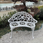 Mandolin Outdoor Benc Park Garden Chair, All Chair Anti Rust Cast Aluminum - Image 7