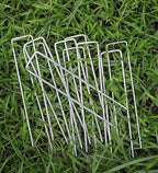 6 Inches Galvanized Garden Staples, Metal Tent Stakes, Heavy Duty U-Shaped Pins - Image 5