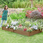 Yaheetech 8×4ft Wooden Horticulture Raised Garden Bed Divisible Elevated - Image 2