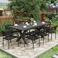8 Pcs Stackable Patio Dining Chairs, Aluminum Rattan Outdoor Dining Chair by Erotr