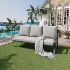 HOMREST Outdoor Couch Aluminum Patio Furniture Sofa, 3-Seat All-Weather Metal - Image 2