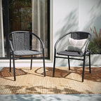 Flash Furniture Lila Modern Rattan Indoor/Outdoor Stackable Dining Chairs - Image 7