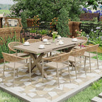 4 Pcs Stackable Patio Dining Chairs, Aluminum Rattan Outdoor Dining Chair - Image 2