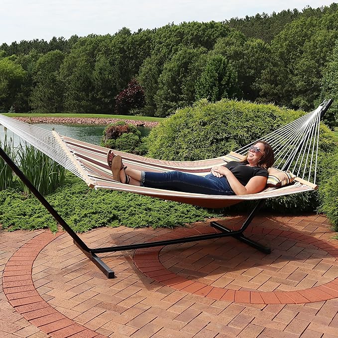 Sunnydaze Quilted Outdoor Hammock - Image 2
