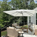 PURPLE LEAF 9.8' X 9.8' Left-right Tilting Patio Umbrella Outdoor Cantilever by PURPLELEAF