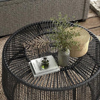 Furniture of America Ysar Boho Rattan Round Coffee Table Outdoor - Image 15