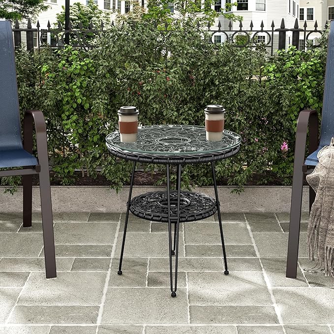 Furniture of America Ysar Boho 19-inch Round Coffee Table Outdoor - Image 4