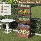 FILWH Wooden Raised Garden Bed Vertical Planter Box, Freestanding Plant Stand - Image 3