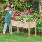 Yaheetech 2pcs Raised Garden Bed 48x24x30in Elevated Wooden Horticulture - Image 2
