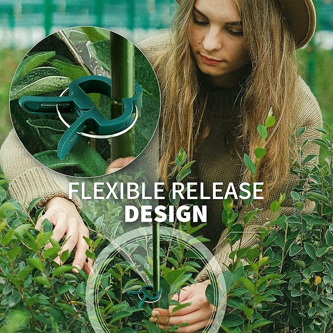 Plant Clips 40 Piece Green Gentle Gardening Plant & Flower Lever Loop Gripper - Image 4