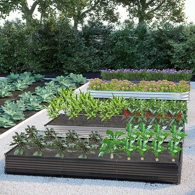 2PCS 12x2x1FT Galvanized Raised Garden Bed Kit, Vegetable Boxes-Rectangle Metal - Image 8