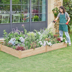 Yaheetech 8×4ft Wooden Horticulture Raised Garden Bed Divisible Elevated - Image 8